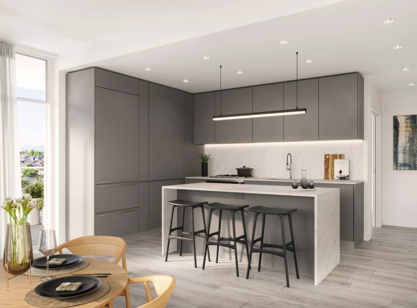 L-Shaped Kitchen in Classic Grey